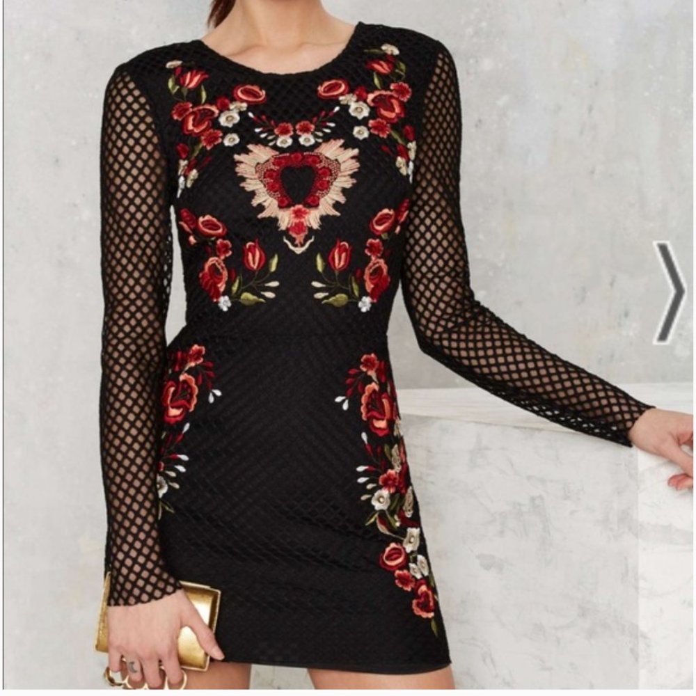 Nasty Gal Midnight Garden Mini dress